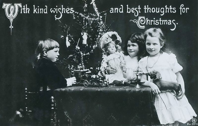 Kerstkaart uit Nieuw Zeeland ca 1890 Bron Archives New Zealand, Wikimediacommons