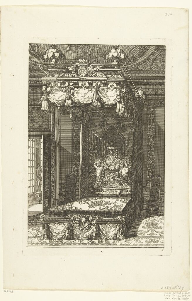 Ontwerp van een hemelbed door Daniel Marot, na 1703 - voor 1800. Rijksmuseum Amsterdam
